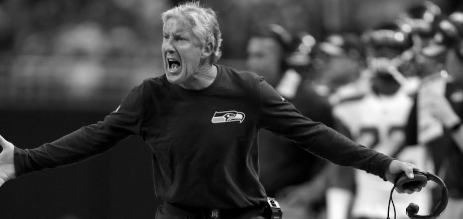 Seattle Seahawks head coach Pete Carroll yells on the sideline. (Tom Gannam/AP Photo)